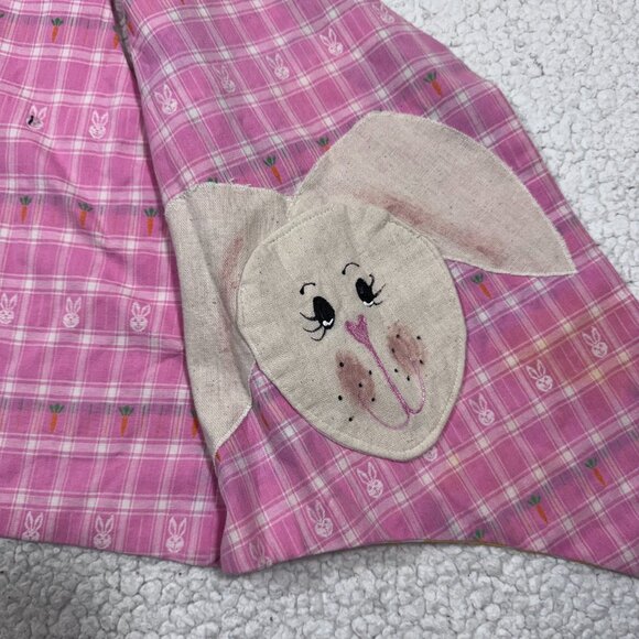 Easter Bunny Womens Handcrafted Reversible Novelty Vest Medium Multicolor Cotton - Picture 3 of 7
